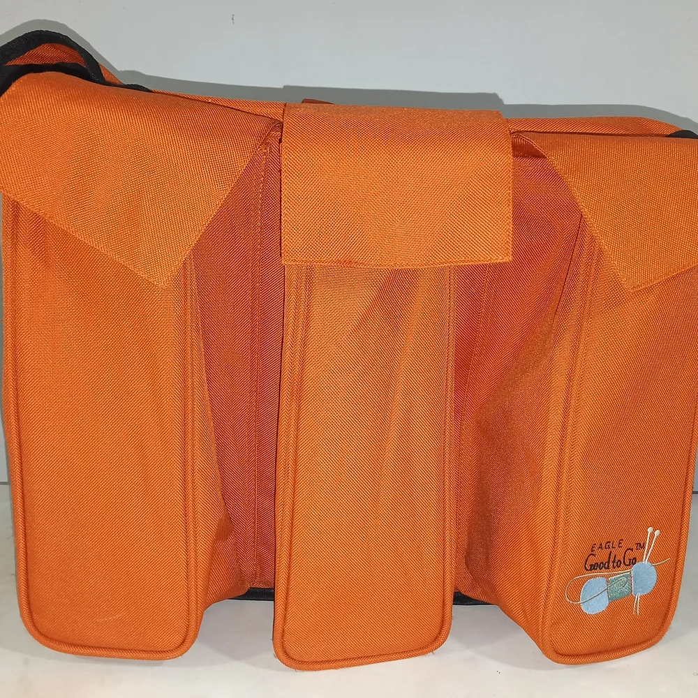 Eagle Good to Go Yarn & Craft Organizer Bag - Orange Canvas - Multi-Pocket.